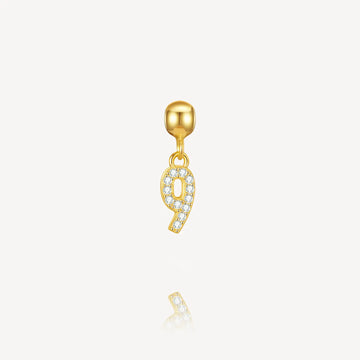 number 9 charm, necklace charm, number charms