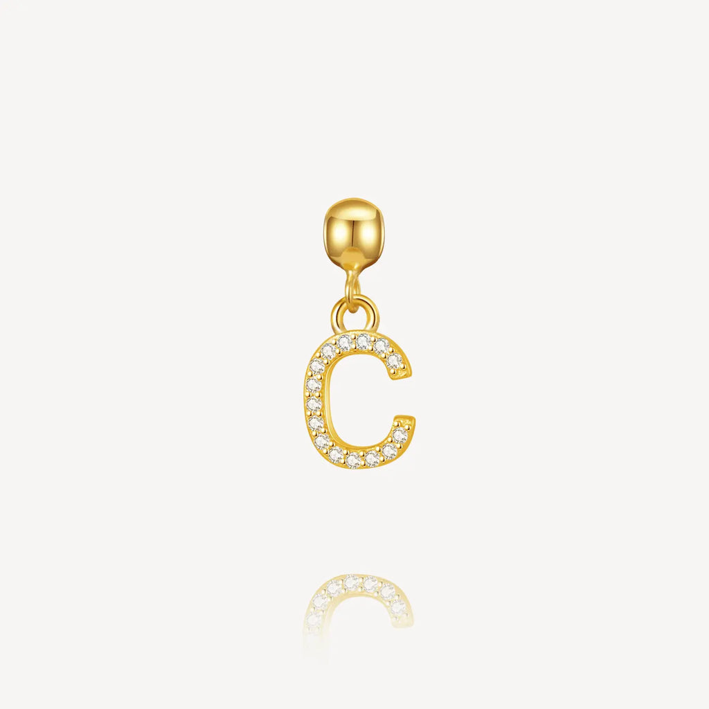 necklace charm, letter charm, initial charm, C