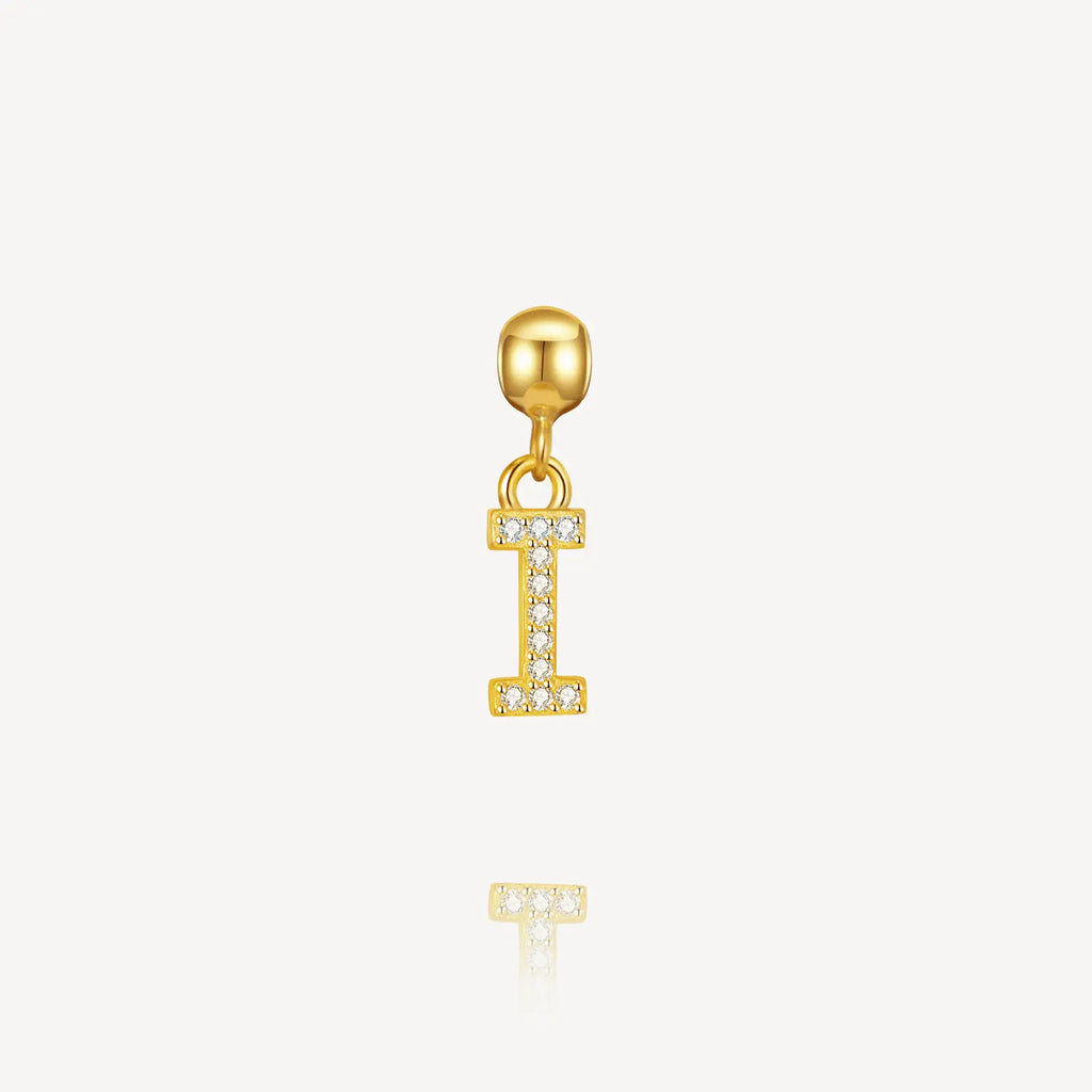 necklace charm, letter charm, initial charm, I