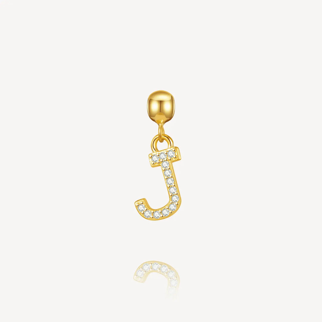 necklace charm, letter charm, initial charm, J