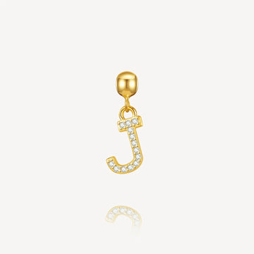 necklace charm, letter charm, initial charm, J