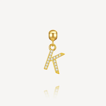 necklace charm, letter charm, initial charm, K
