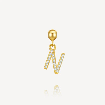necklace charm, letter charm, initial charm, N