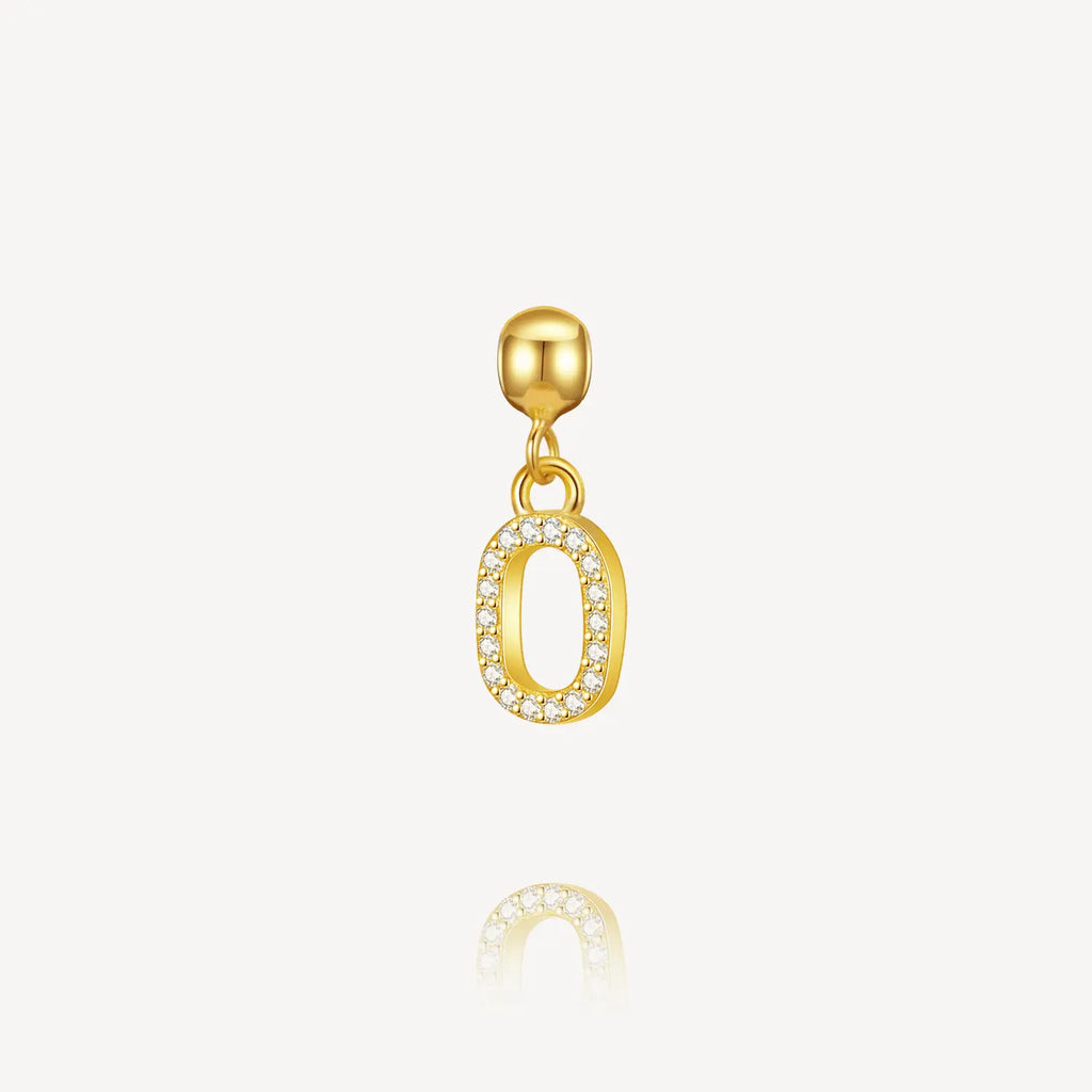 necklace charm, letter charm, initial charm, O