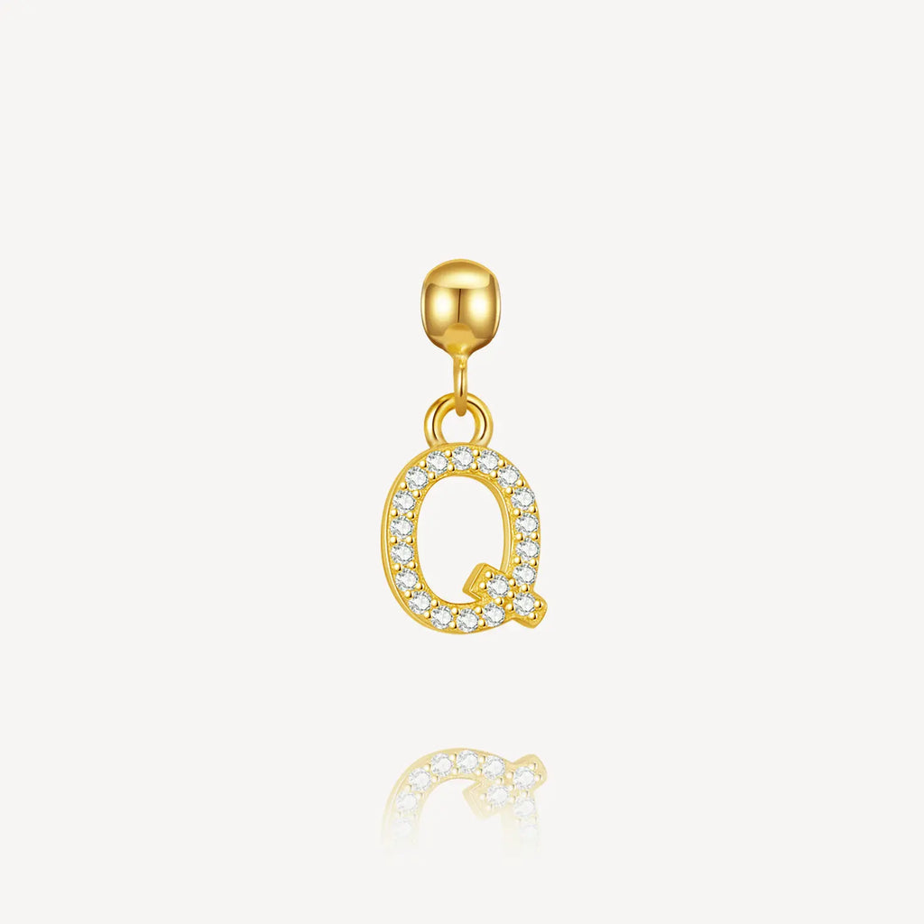 necklace charm, letter charm, initial charm, Q