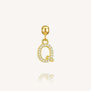 necklace charm, letter charm, initial charm, Q
