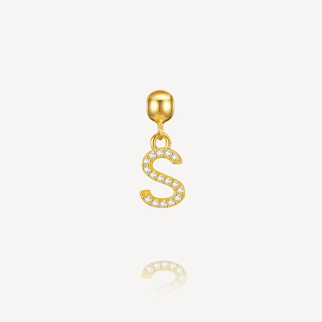 necklace charm, letter charm, initial charm, S