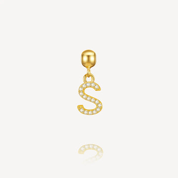 necklace charm, letter charm, initial charm, S