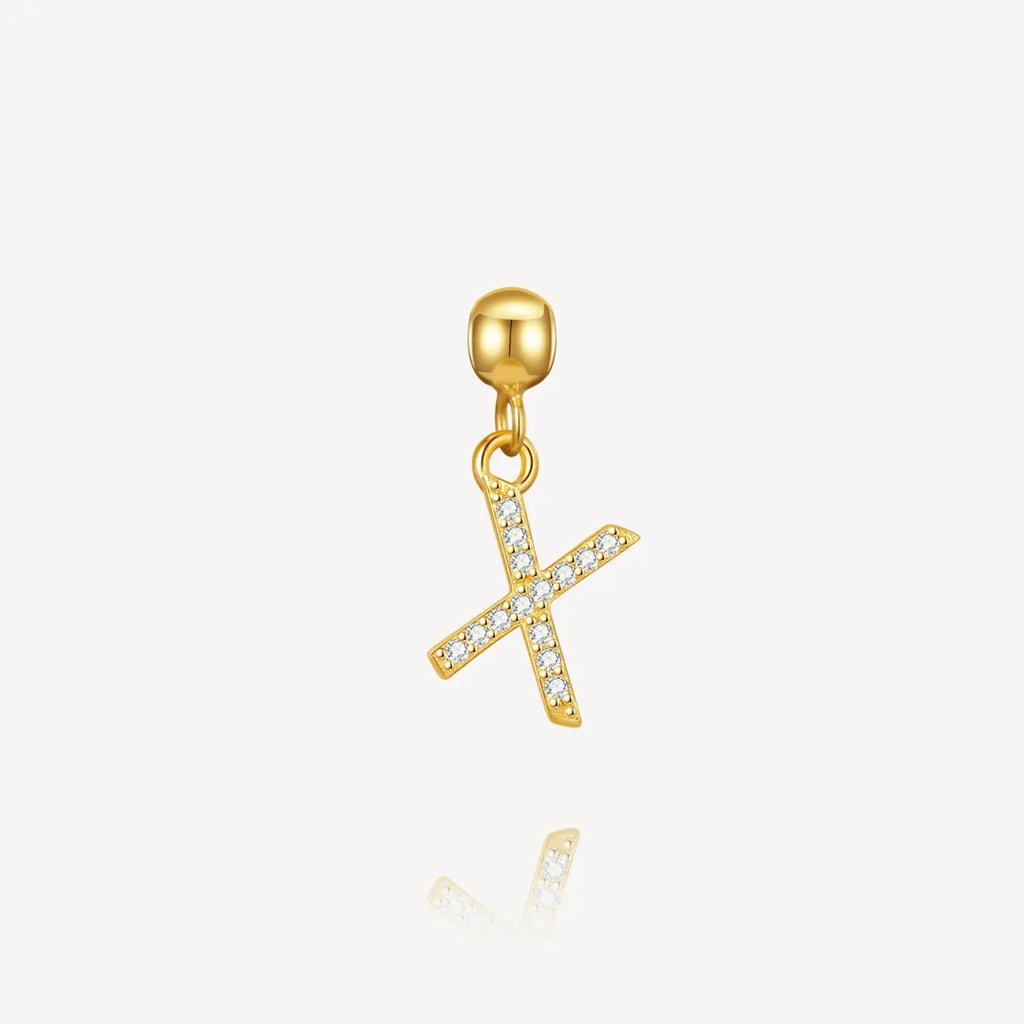 necklace charm, letter charm, initial charm, X
