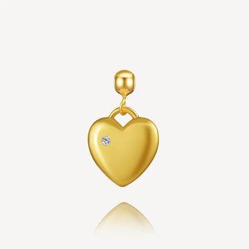 Necklace charm, Assorted Shaped Charm, Golden Heart