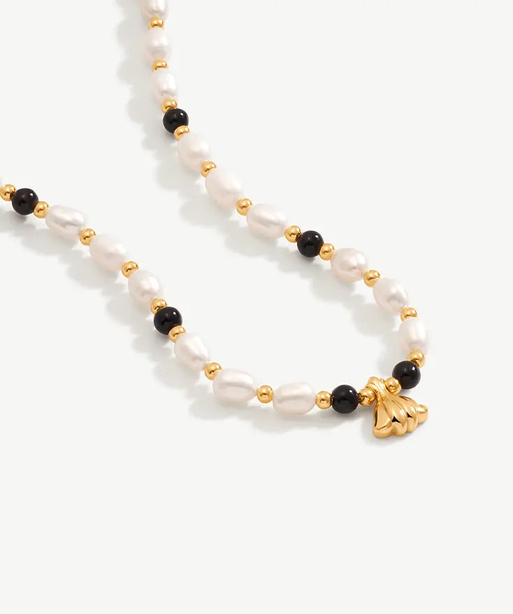 oluv jewelry pearl and gold necklace
