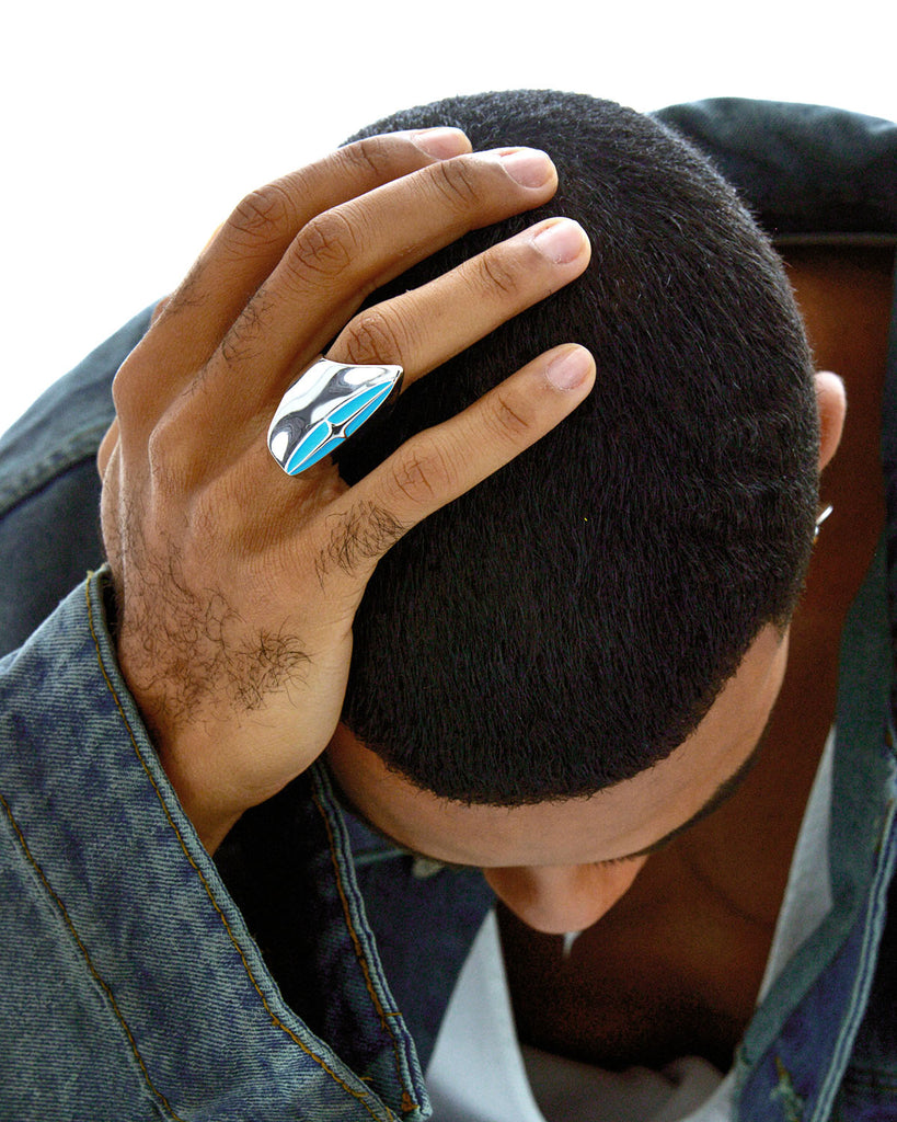 dichroic glass rings, iridescent rings, colorful glass rings