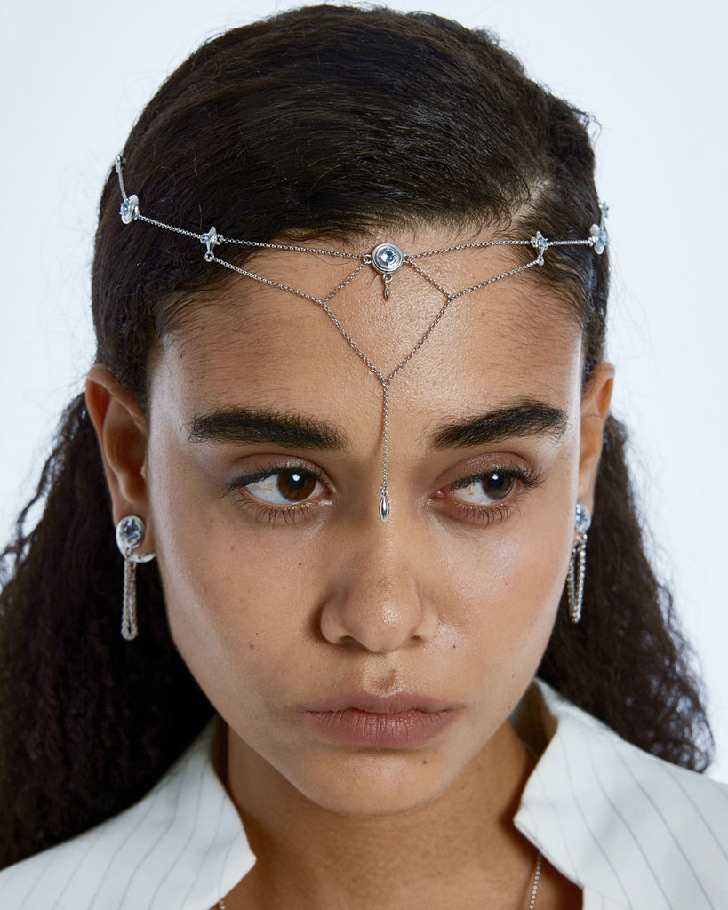 earrings with hair chain,rapper chains for hair,hair chain jewelry