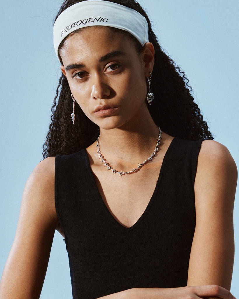 holographic choker necklaces, iridescent choker necklaces, prismatic choker necklaces