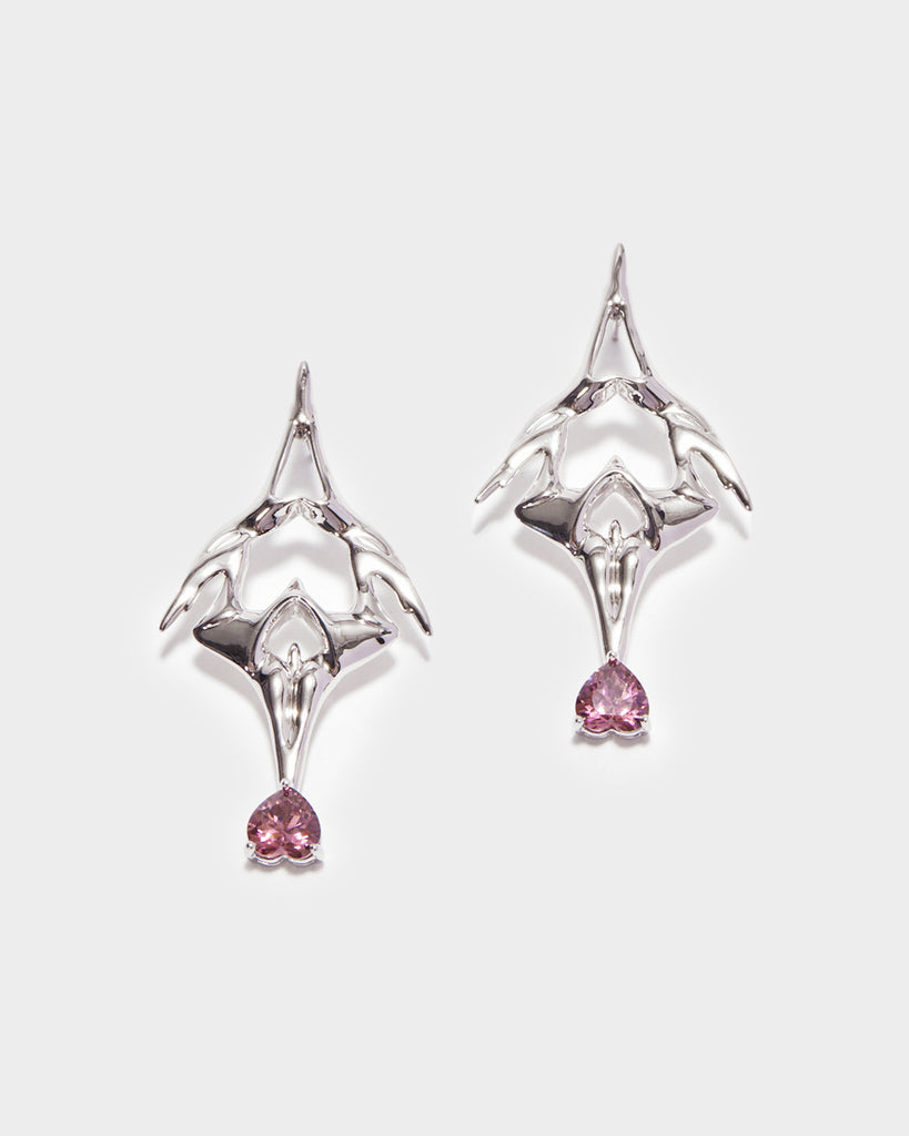 silver clover earrings, silver lucky earrings, silver fortune earrings