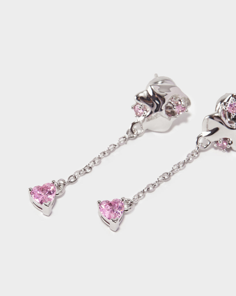 silver heart earrings, silver cross earrings, silver star earrings