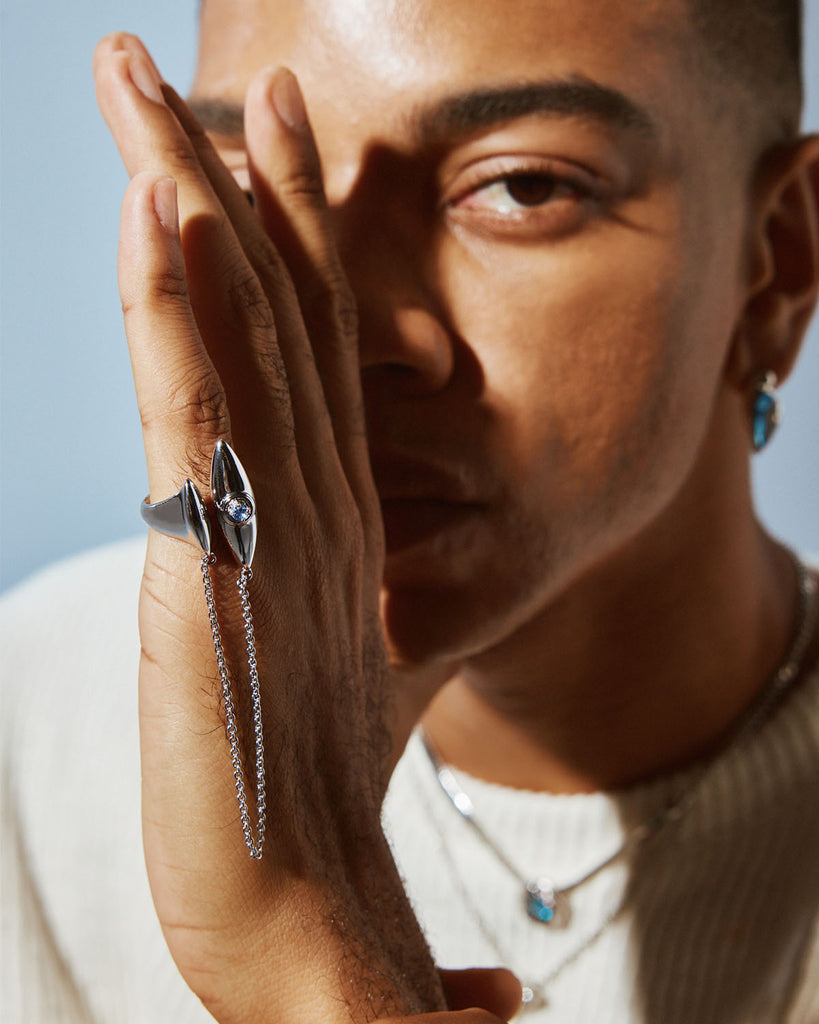 white gold band ring, white gold stackable ring, white gold thumb ring