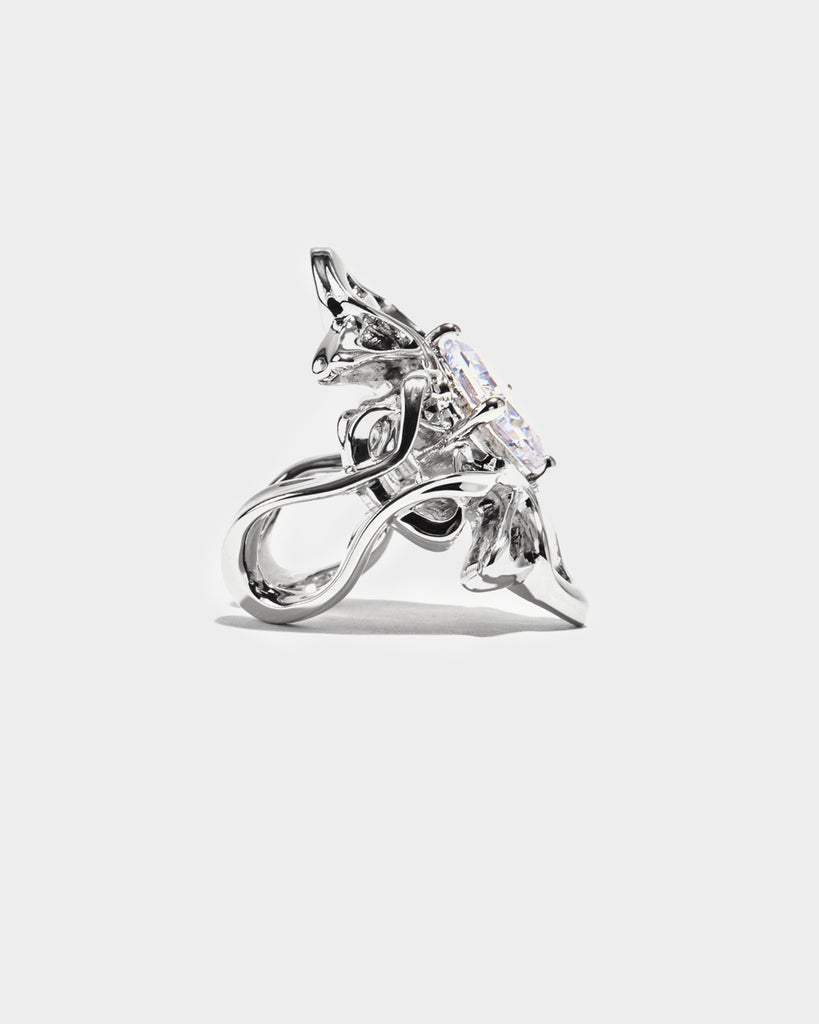 white gold beach ring, white gold surfer ring, white gold ocean ring