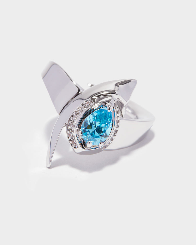 white gold enamel ring, white gold cloisonn茅 ring, white gold vitreous enamel ring