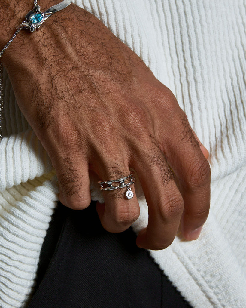 white gold feather ring, white gold leaf ring, white gold vine ring