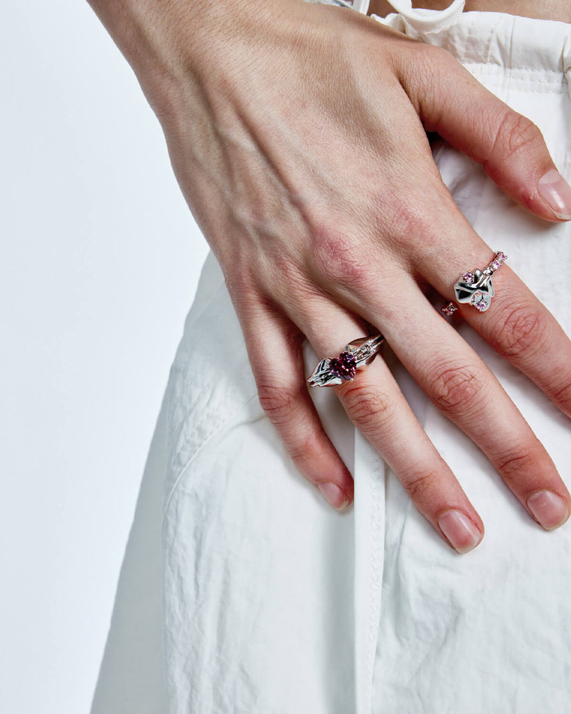 white gold lawyer ring, white gold gavel ring, white gold justice ring