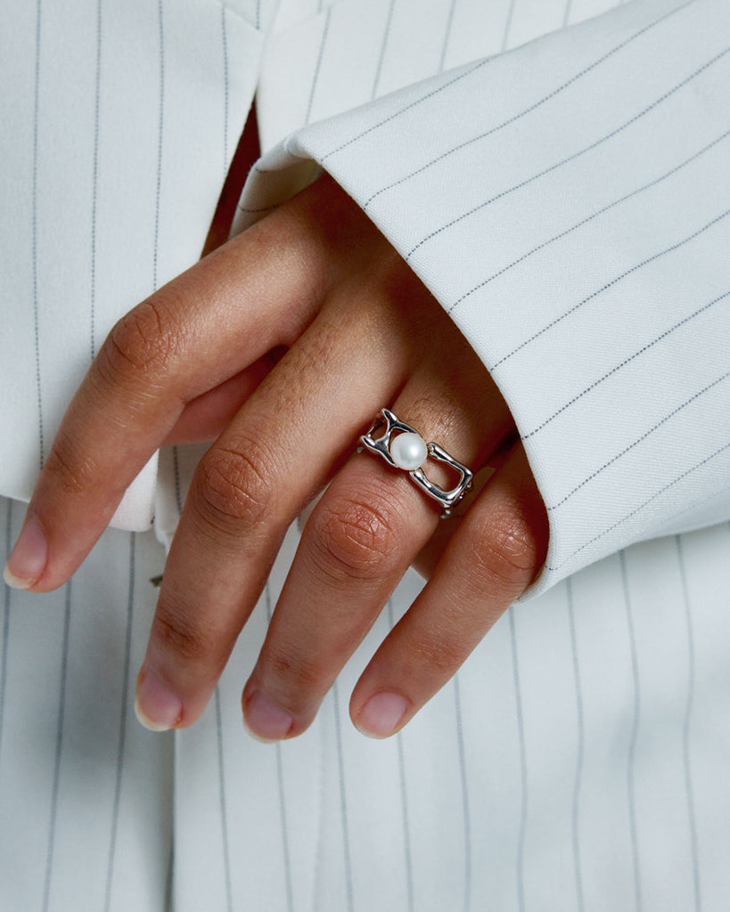 white gold lucky ring, white gold fortune ring, white gold protective ring