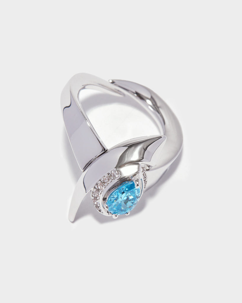 white gold macrame ring, white gold knotted ring, white gold woven ring