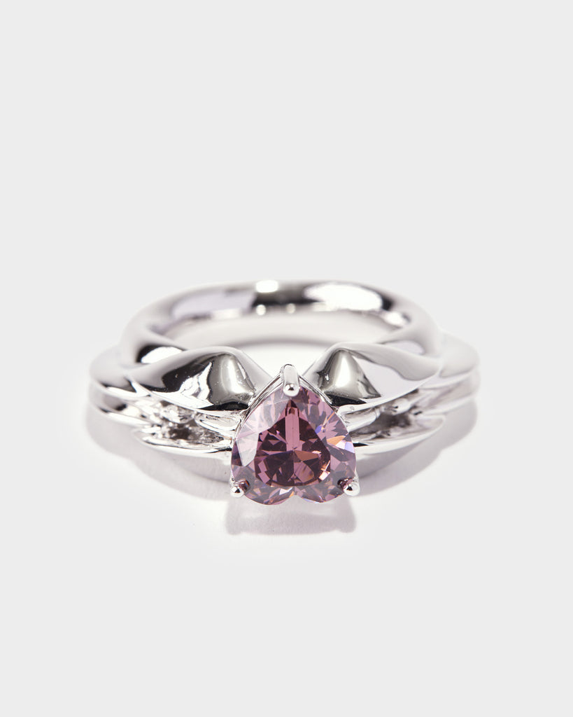 white gold sculptural ring, white gold art ring, white gold design ring
