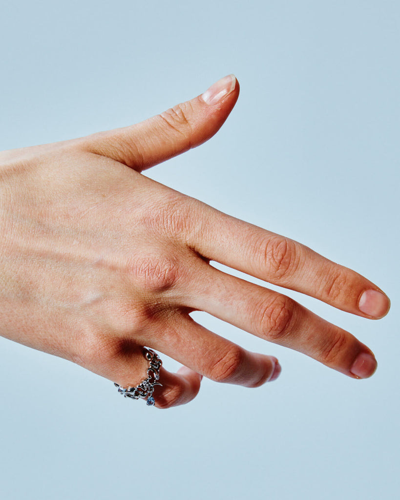 white gold travel ring, white gold souvenir ring, white gold explorer ring