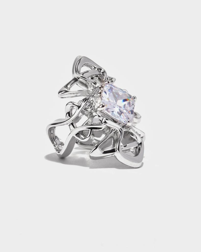 white gold tribal ring, white gold ethnic ring, white gold cultural ring